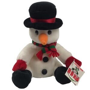 Vtg 1998 Sears Roebuck Ho Ho Beans Snowman Beanbag Plush Hat Scarf 8'' With Tag